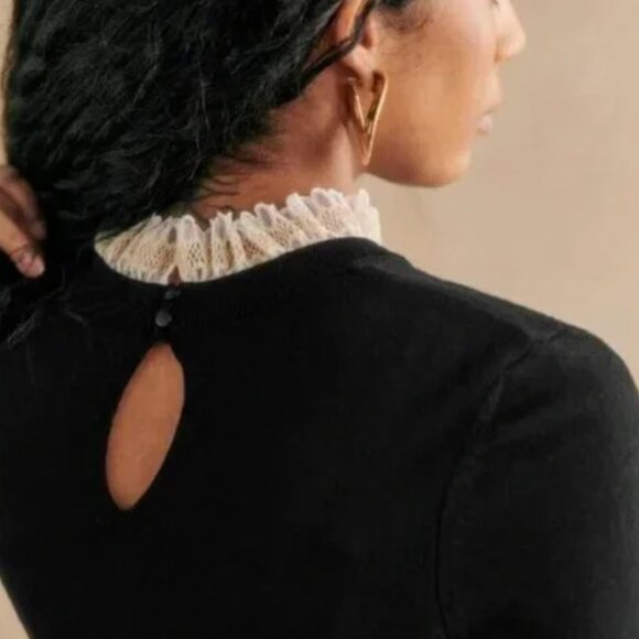 Sezane Audrey Black Merino Wool Pullover Sweater Size XXS - Picture 2 of 16